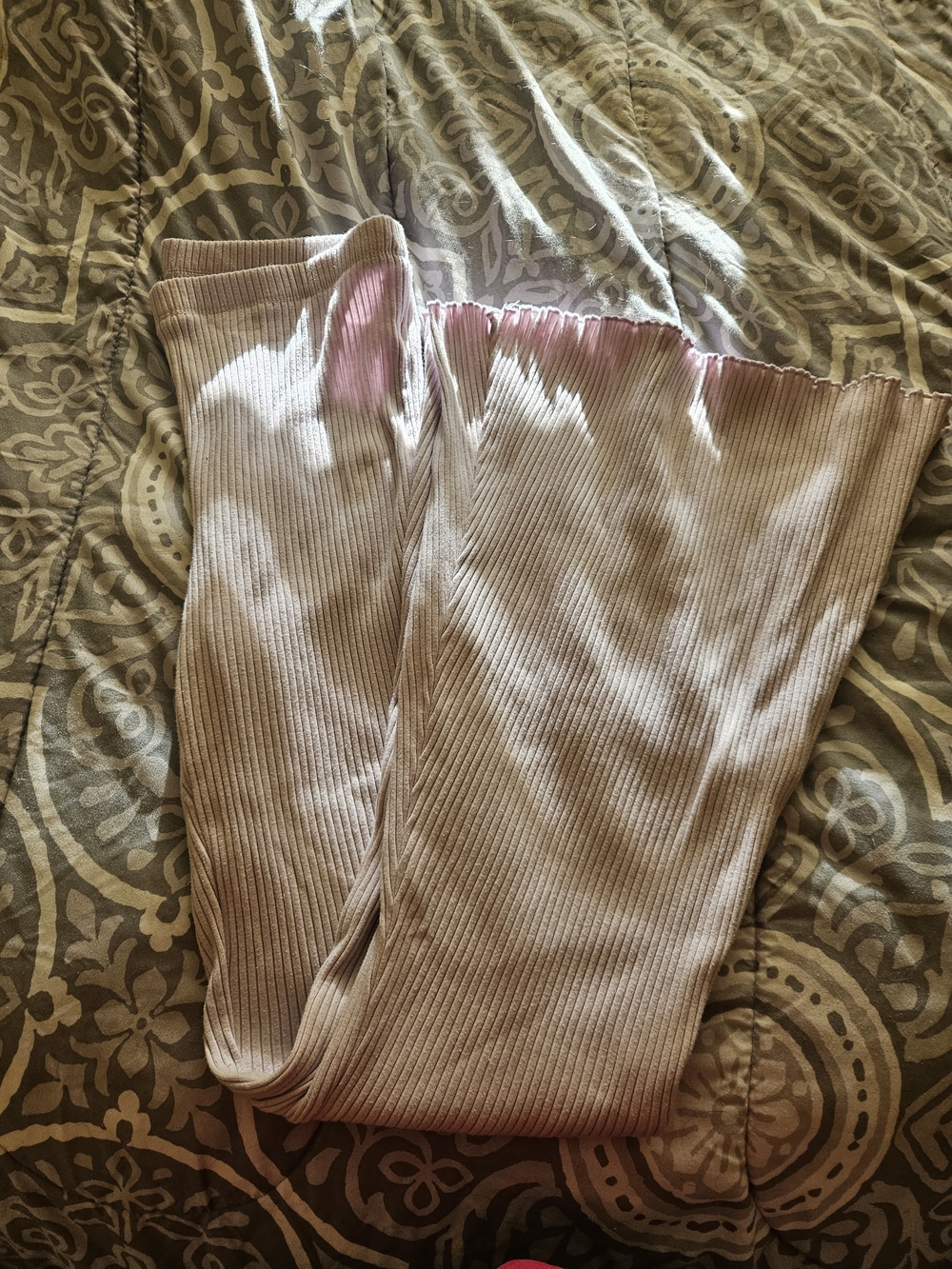 aerie Ribbed Wide-Leg Leggings in Light Purple